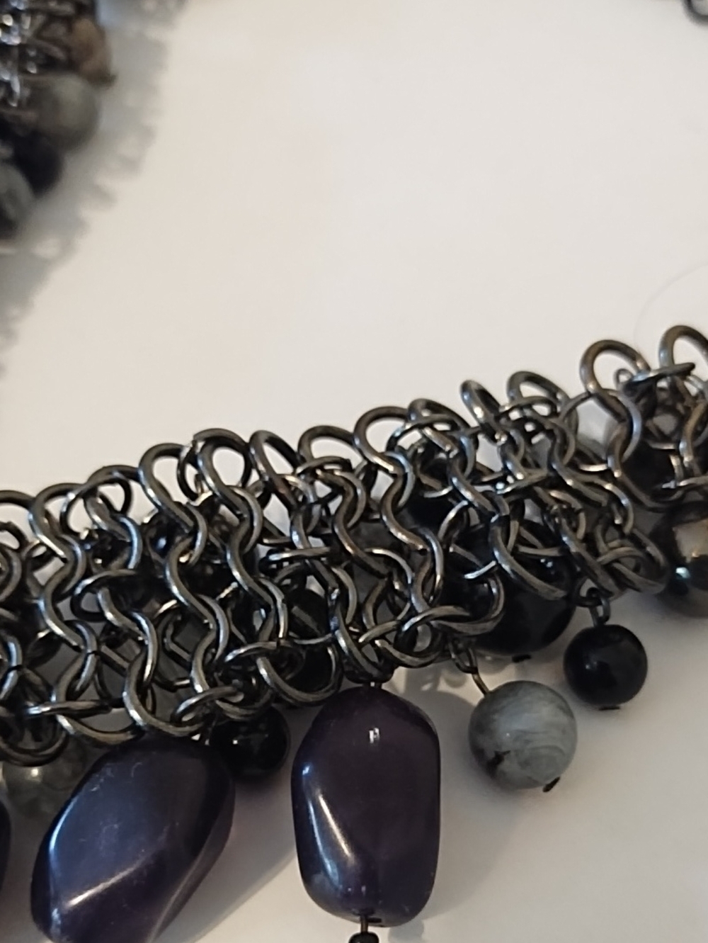 NWT Black Multi-Bead Statement Necklace - Picture 12 of 15